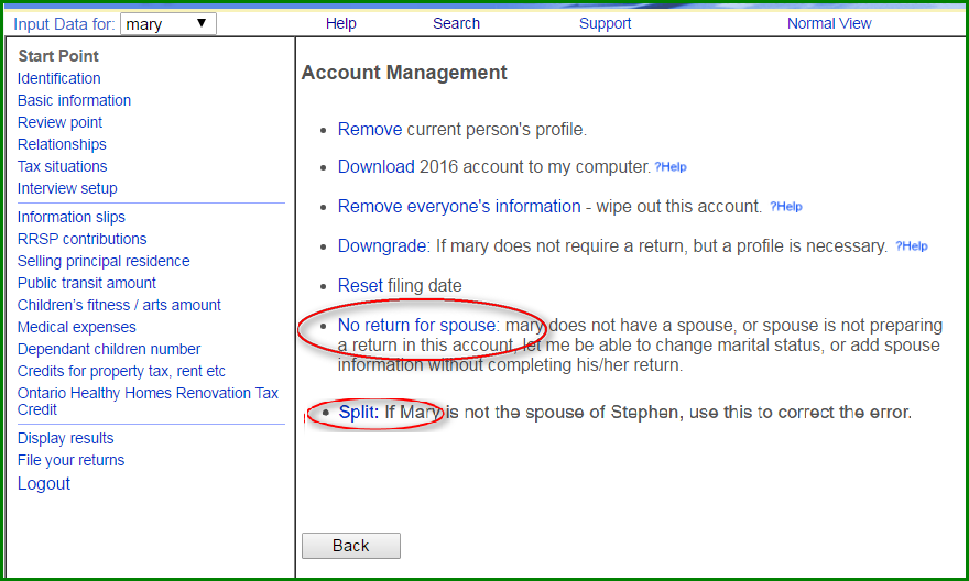 split Linked Returns