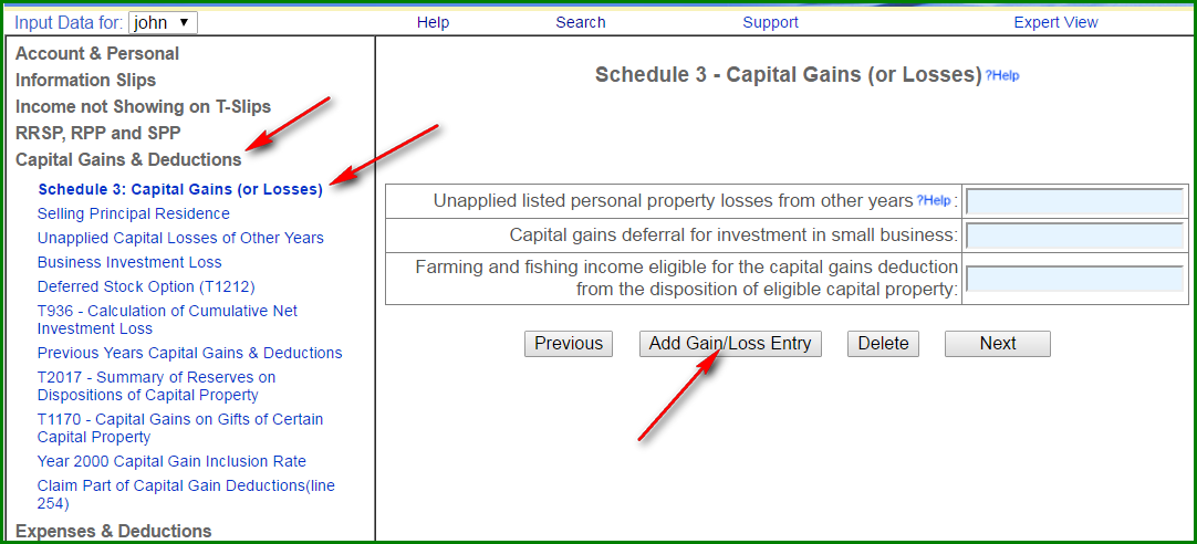 capital gains